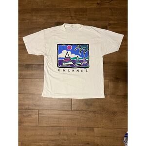 Vintage 1989 Cozumel Mexico Sailing T-Shirt Size XL